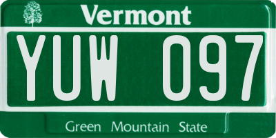 VT license plate YUW097