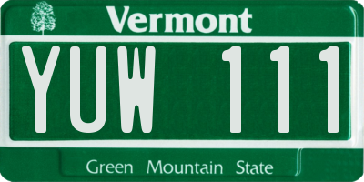VT license plate YUW111