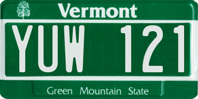 VT license plate YUW121
