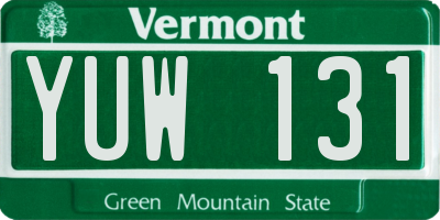 VT license plate YUW131