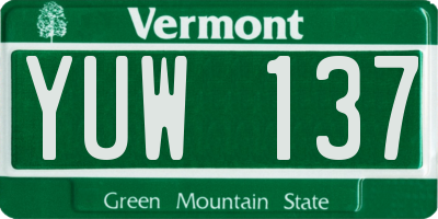VT license plate YUW137