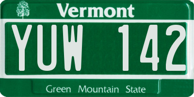 VT license plate YUW142