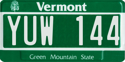 VT license plate YUW144
