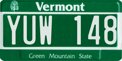 VT license plate YUW148