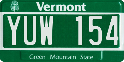 VT license plate YUW154