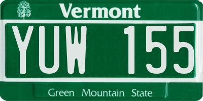 VT license plate YUW155