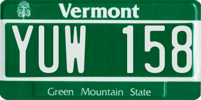 VT license plate YUW158