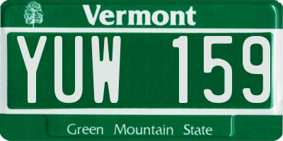 VT license plate YUW159