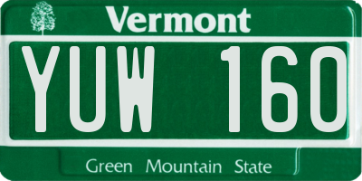 VT license plate YUW160