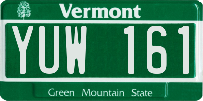 VT license plate YUW161