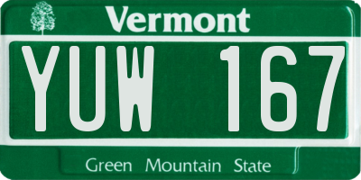 VT license plate YUW167