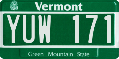 VT license plate YUW171