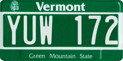 VT license plate YUW172