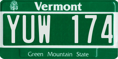 VT license plate YUW174