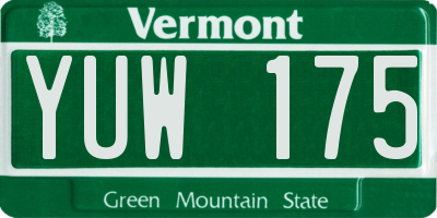 VT license plate YUW175