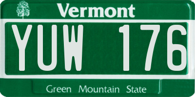 VT license plate YUW176