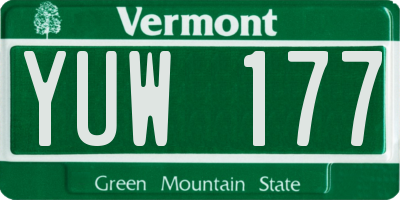 VT license plate YUW177