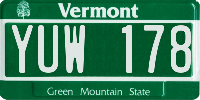 VT license plate YUW178