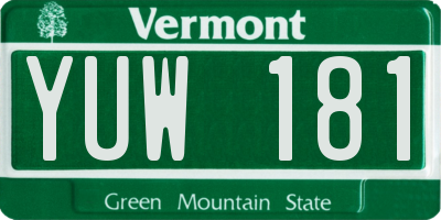 VT license plate YUW181
