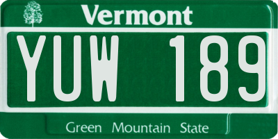 VT license plate YUW189