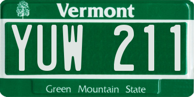 VT license plate YUW211