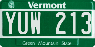 VT license plate YUW213