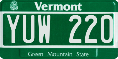 VT license plate YUW220