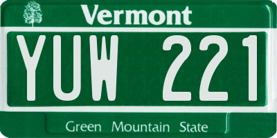 VT license plate YUW221