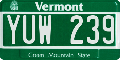 VT license plate YUW239