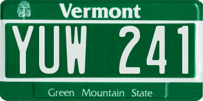 VT license plate YUW241