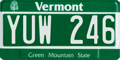 VT license plate YUW246