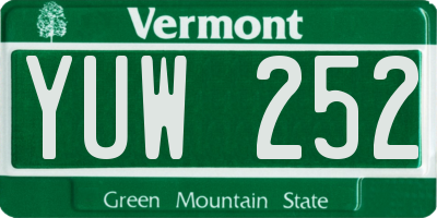 VT license plate YUW252