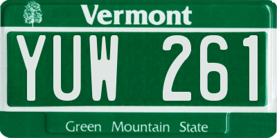 VT license plate YUW261