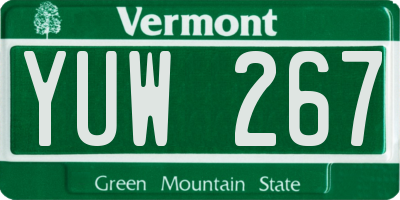 VT license plate YUW267