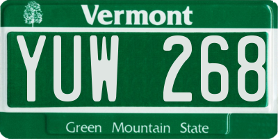 VT license plate YUW268