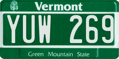 VT license plate YUW269
