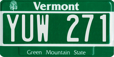 VT license plate YUW271