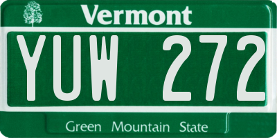 VT license plate YUW272