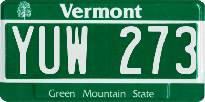VT license plate YUW273