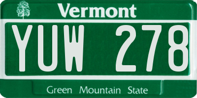 VT license plate YUW278