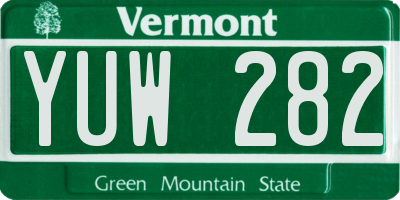 VT license plate YUW282