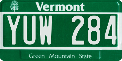 VT license plate YUW284
