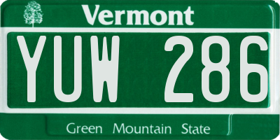 VT license plate YUW286