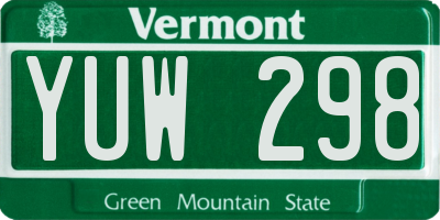 VT license plate YUW298