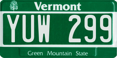 VT license plate YUW299