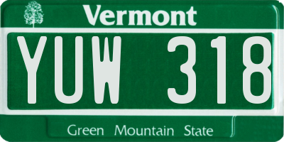 VT license plate YUW318