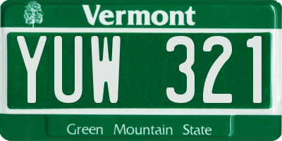 VT license plate YUW321
