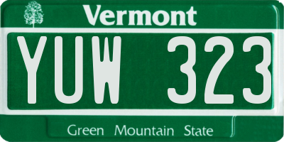 VT license plate YUW323