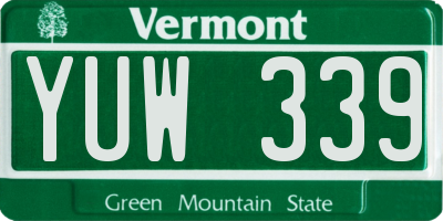 VT license plate YUW339