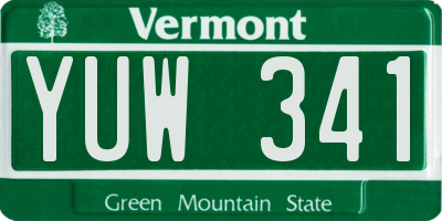 VT license plate YUW341